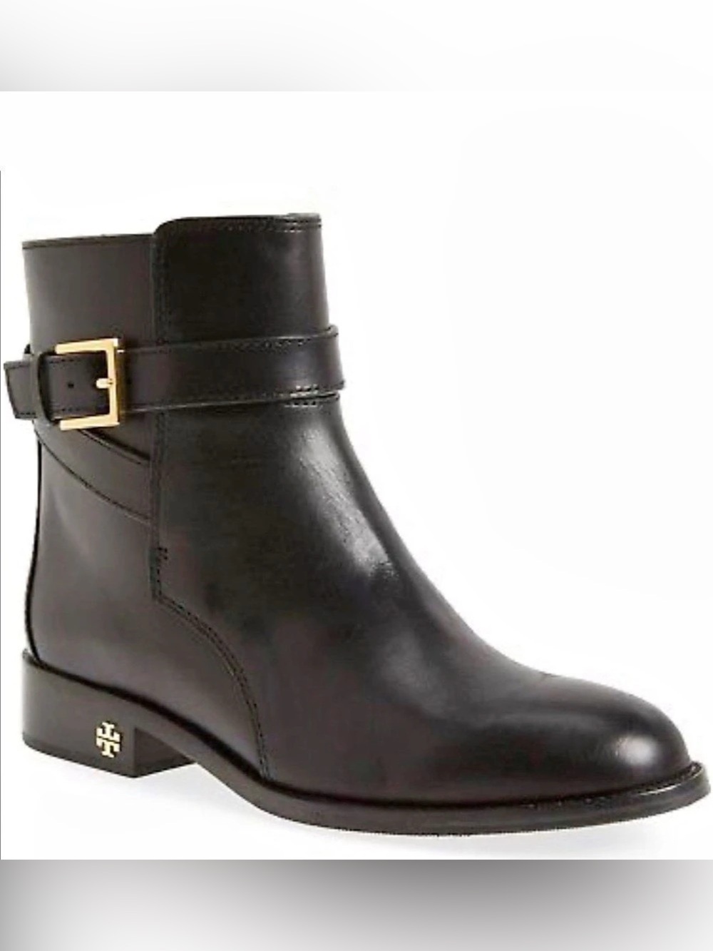 Tory Burch Brooke Buckle Black Ankle Boots-Size 7